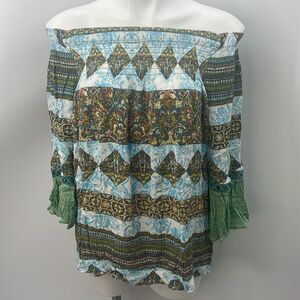 Farmers Market boho off the shoulder top XL